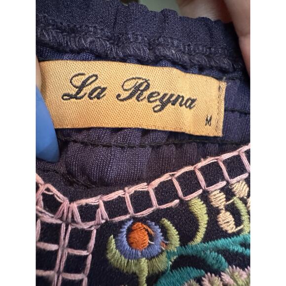 La Reyna Embroidered Boho Dress M. Coachella CottageCore Bohemian Chic Festival - Picture 7 of 10